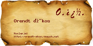 Orendt Ákos névjegykártya