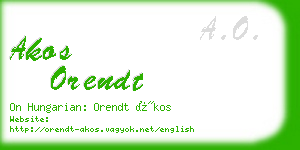 akos orendt business card